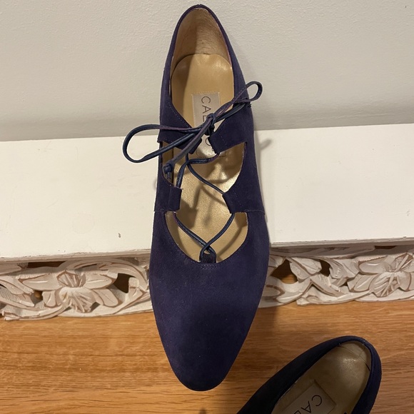Calico woman’s Gorgeous Blue Suede lace up Shoes - Picture 5 of 9